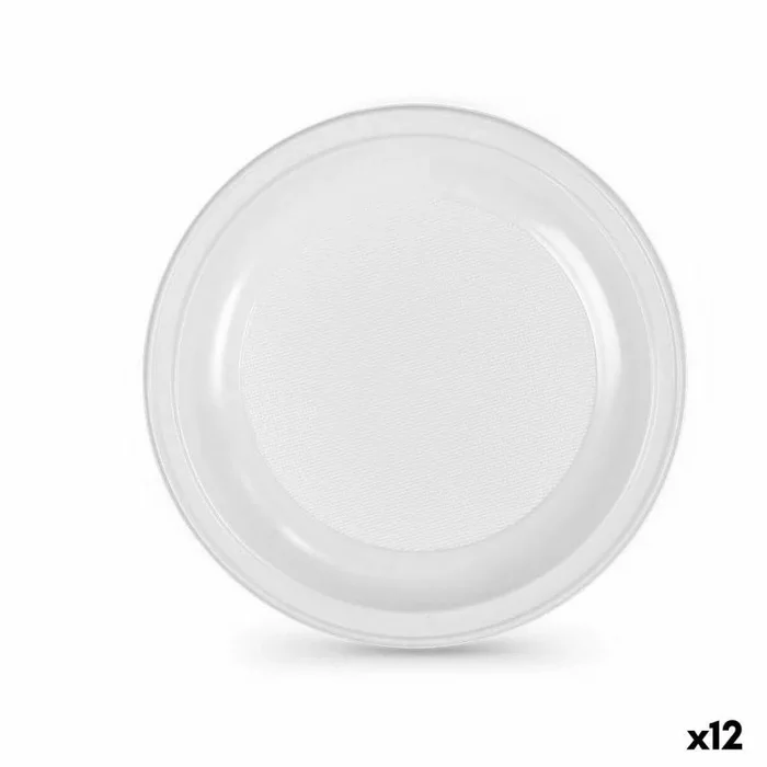 Set de platos reutilizables algon blanco plástico 28 x 28 x 2 cm (24 unidades)