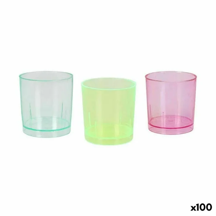 Set de vasos de chupito algon reutilizable multicolor 10 piezas 30 ml (100 unidades)