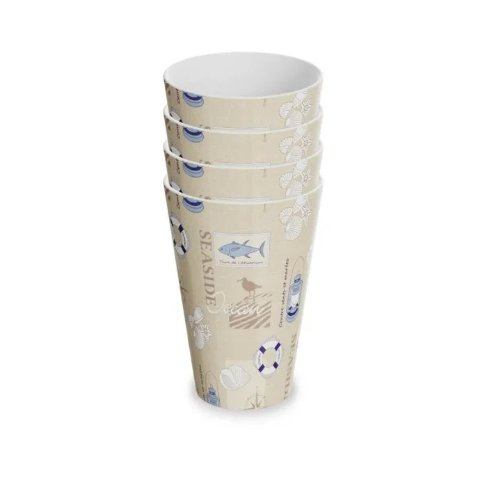 Set de vasos versa seaside polietileno rpet 4 piezas