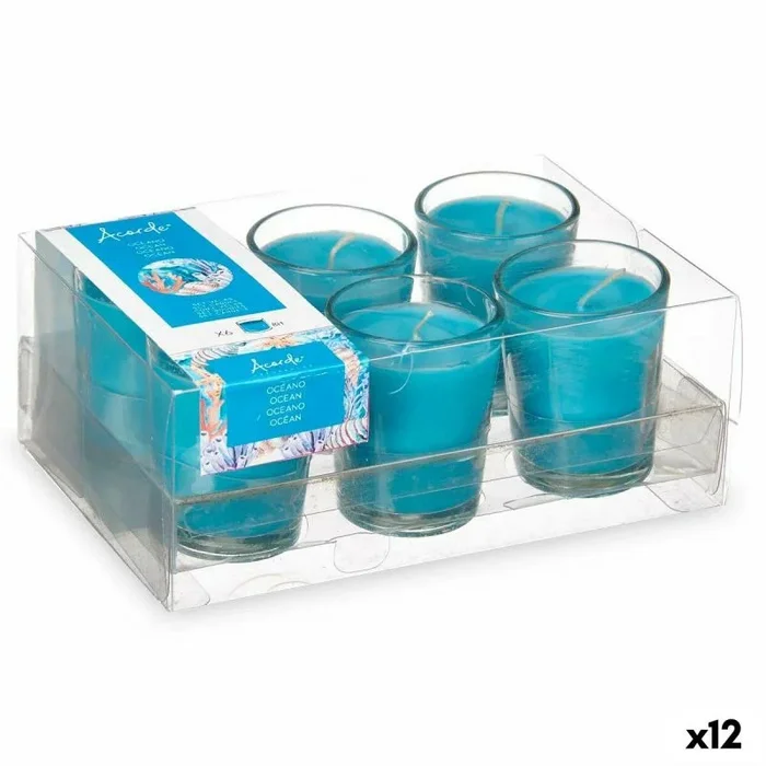 Set de velas perfumadas 16 x 6,5 x 11 cm (12 unidades) vaso océano