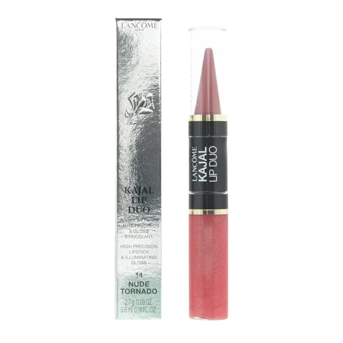 Set duo, lancome, lip kajal duo, cream lipstick & lip gloss, 14, nude tornado, 2.7 g
