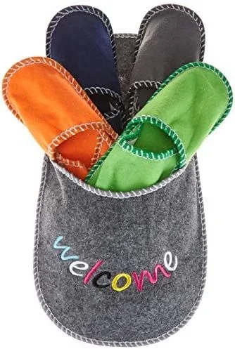 Set fieltro 4 pares zapatilla welcome 4 colores surtidos talla 38-45