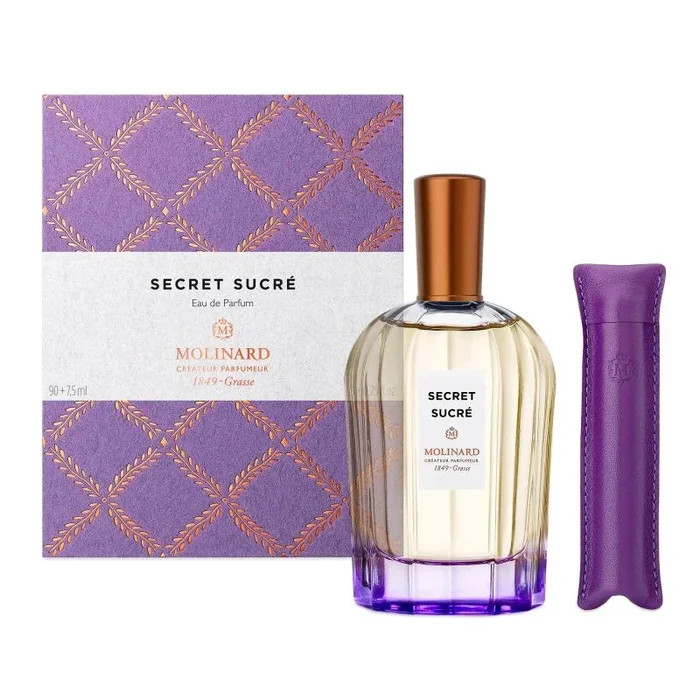 Set molinard: collection privee – secret sucre, eau de parfum, unisex, 90 ml + collection privee – secret sucre, eau de parfum, unisex, 7.5 ml