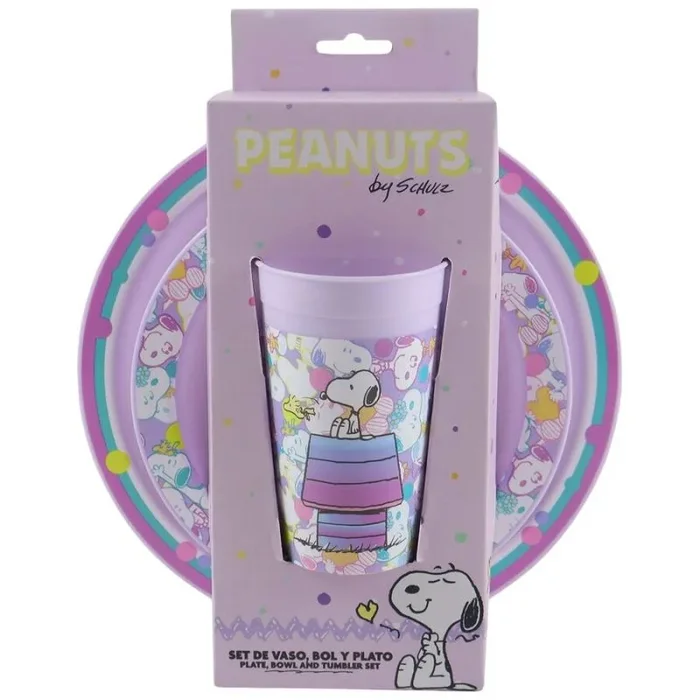 Set vajilla snoopy 3pzs