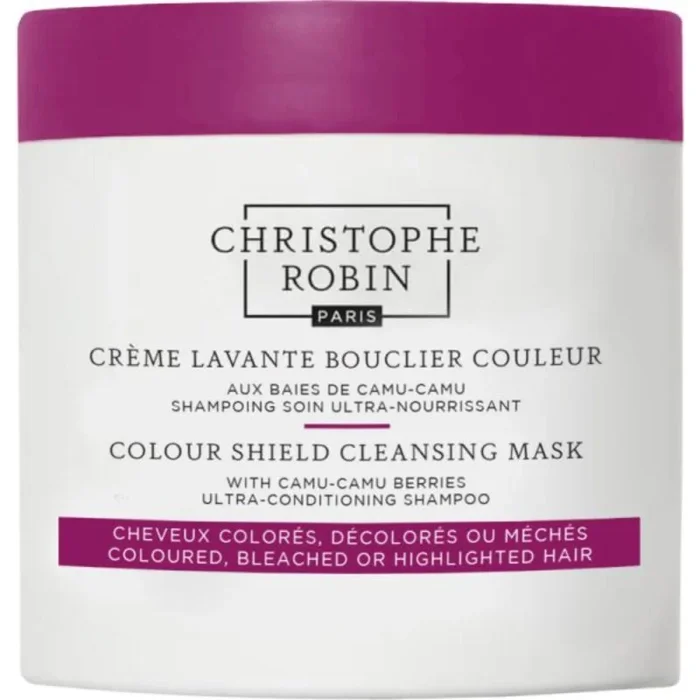Shampoo Tratamiento Christophe Robin Colour Shield Camu-Camu Berries, para nutrir el cabello, 250 ml, protección del color y suavidad, ideal para cabellos teñidos