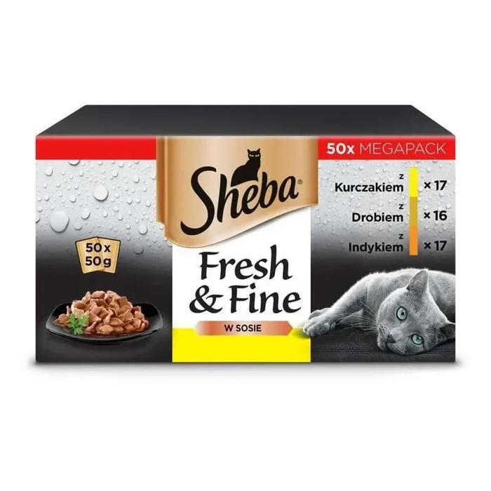 Sheba bolsitas en salsa sabor a ave – comida húmeda para gatos – 50×50 g