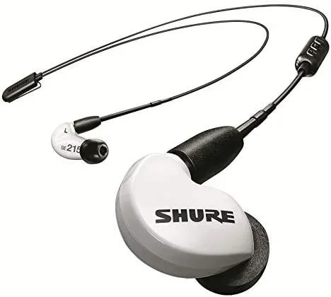 Shure SE215 Auriculares Inalámbrico Dentro de oído Llamadas/Música Bluetooth Negro, Blanco