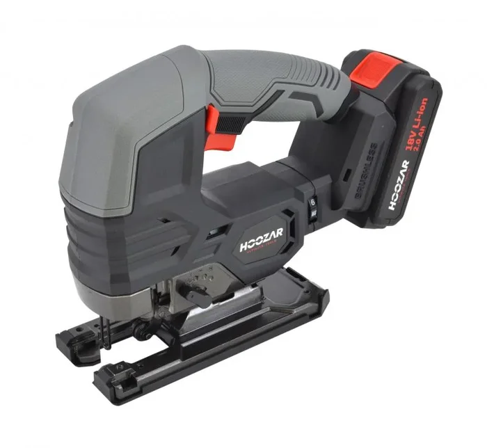 Sierra de calar sin escobillas Hoozar, modelo JS10BL, 18V, 1×2.0Ah, ideal para cortes precisos en madera y metal, ligera, potente y eficiente para trabajos de bricolaje.