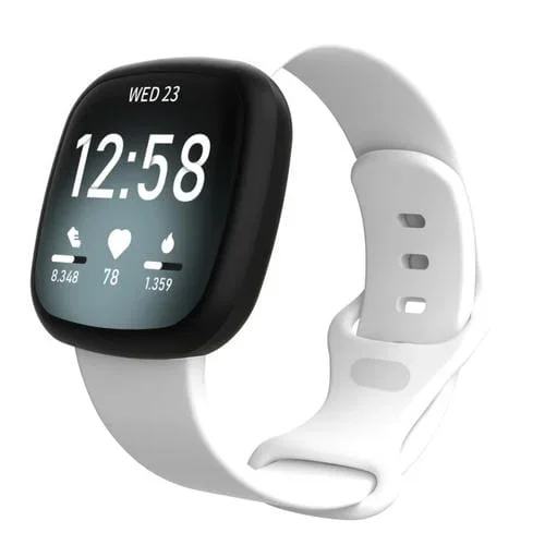 Silicone Watch Band para Fitbit Versa 3 y Sense Tamaño S (Blanco)