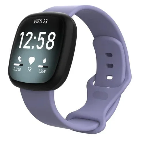 Silicone Watch Band para Fitbit Versa 4 Versa 3 Sense 2 Sense Tamaño L (Púrpura)