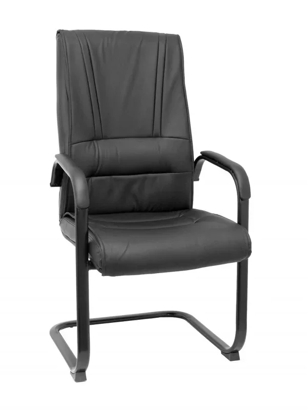 Sillón Gineta patin similpiel negro chasis negro