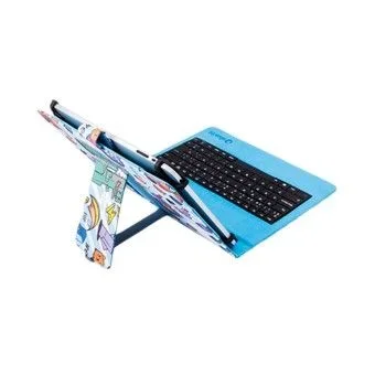 SilverHT Funda Universal Estampada PIXEL GAMER + teclado MicroUSB (9 – 10,1″)