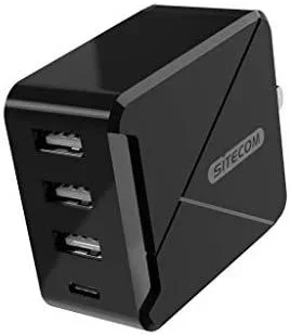 Sitecom CH-013 cargador de dispositivo móvil Universal Negro Corriente alterna Carga rápida Interior