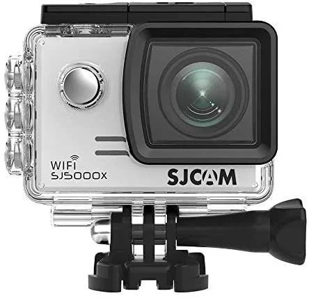 SJCAM SJ5000X Elite (versión española) – Videocámara deportiva (WiFi integrado, 4K, pantalla de 2» LCD, WiFi, sumergible 30 m) color plateado