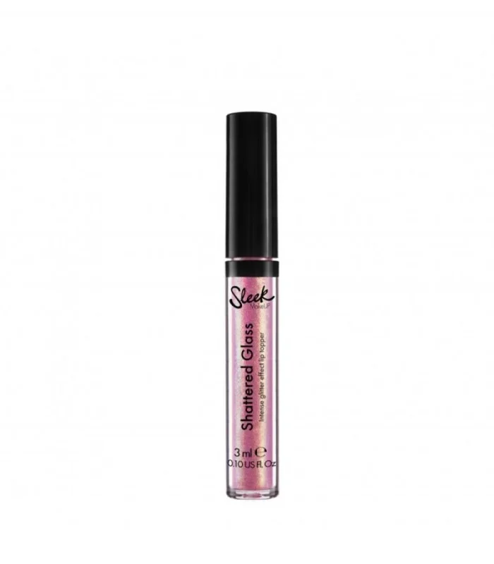 Sleek MakeUP Shattered Glass Hoax, Topper Brillo Labial Intenso, Efecto Glitter, Larga Duración, 3 ml, color rosa brillante, ideal para mujeres