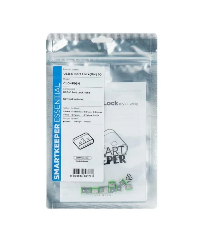 Smartkeeper CL04P1GN bloqueador de puerto USB Tipo C Verde Plástico 10 pieza(s)