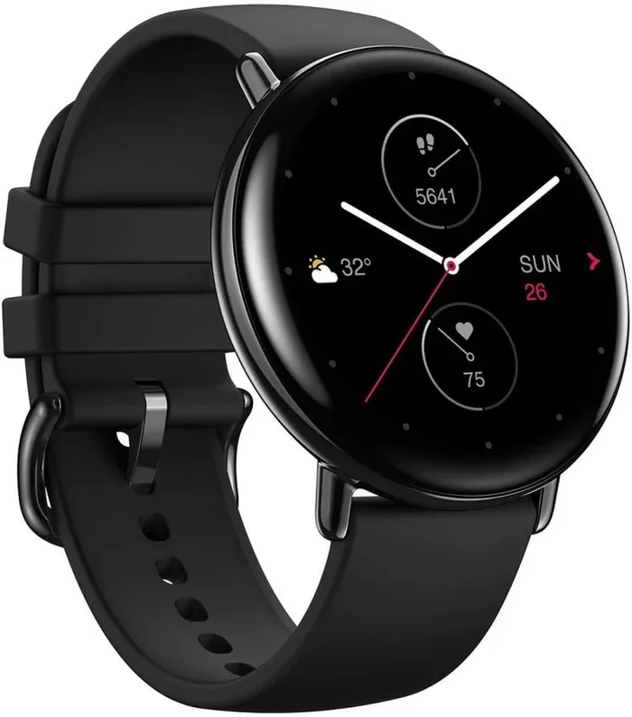 SmartWatch Zepp E Circle – Color Negro (Onyx Black) – Reloj Inteligente de Acero Inoxidable – Rastreador de salud con frecuencia cardíaca, monitorización del sueño SpO2 y REM – Android e IOS.
