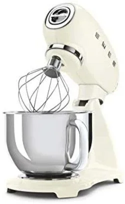 Smeg 1 ELECTRODOMESTICO, 800 W, 4.8 litros, 44 Decibelios, Acero Inoxidable, 10 Velocidades, Crema