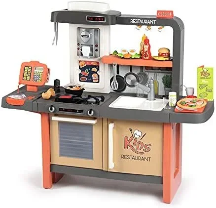 Smoby Infantil Kids Restaurant con Tres Zonas diferenciadas, INlcuye 73 accesoruios, Color (312304)