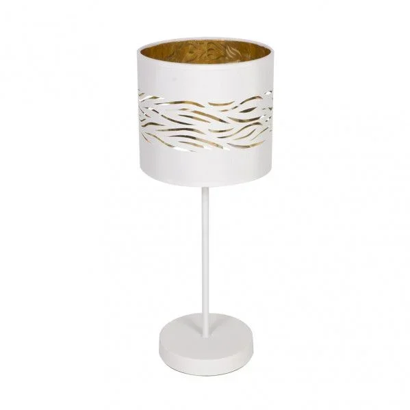 Sobremesa niebla 1xe14 blanco/blanco-oro 43x17x17 cm