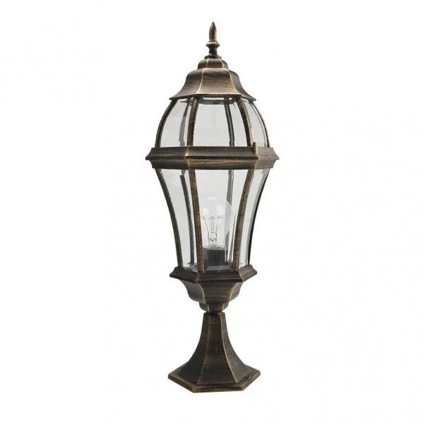 Sobremuro exterior aluminio becrux 1xe27 neg/oro 64,5x21x21 cm ip44