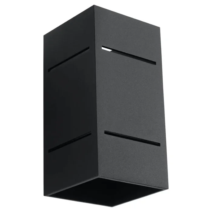 SOLLUX lighting Blocco Lámpara de Pared con Perforación Lámpara de Pared Minimalista para Efectos de Iluminación Interior Bombilla G9 Reemplazable 1 x 40 W 1 x 12 W Aluminio LED Negro 10 x 12 x 20 cm