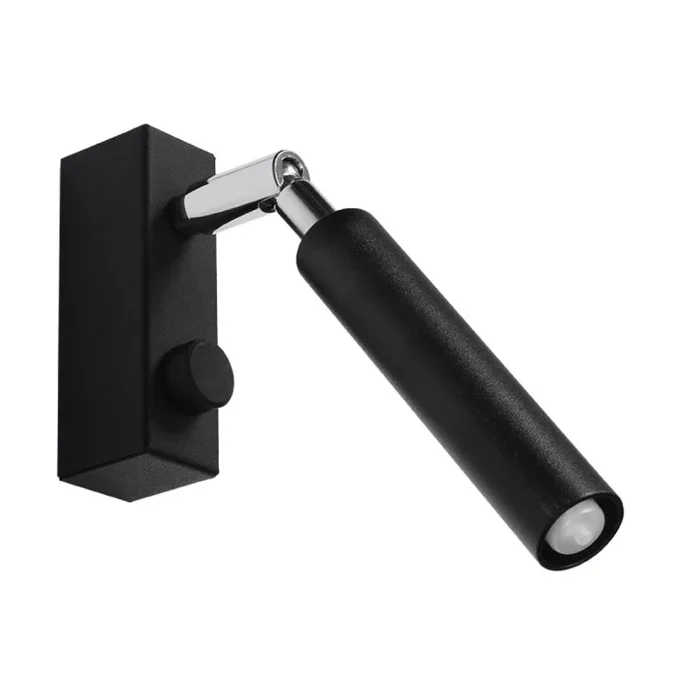 SOLLUX lighting EYETECH 1 Aplique Acero Cilíndrico Diseño Minimalista Moderno para Dormitorio Salón Industrial Lofty G9 A++-E 3/10/20 cm 1x Fuente de