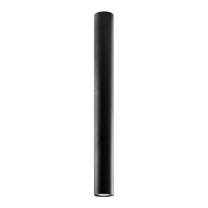 SOLLUX lighting Lagos 60 Lámpara De Techo | Diseño Moderno Con Pantalla Cilíndrica, Estilo Industrial | Bombilla GU10 Reemplazable, 1 x 40 W | Acero Con Recubrimiento En Polvo, Negro, 6 x 6 x 60 cm