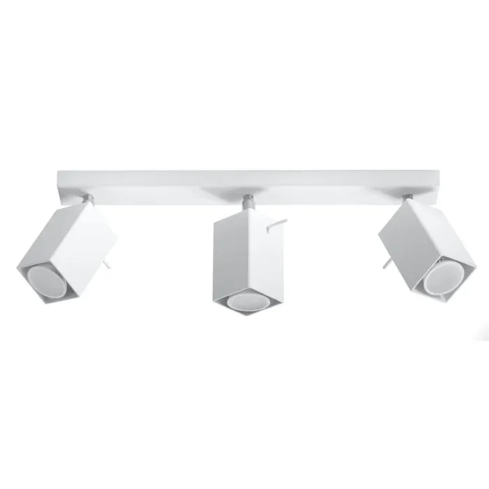 SOLLUX lighting Merida 3 Plafond Lámpara de techo minimalista para interiores Soporte de pantalla móvil Bombilla GU10 3 x 40 W 3 x 12 W LED Acero con recubrimiento en polvo Blanco 45 x 6 x 16 cm