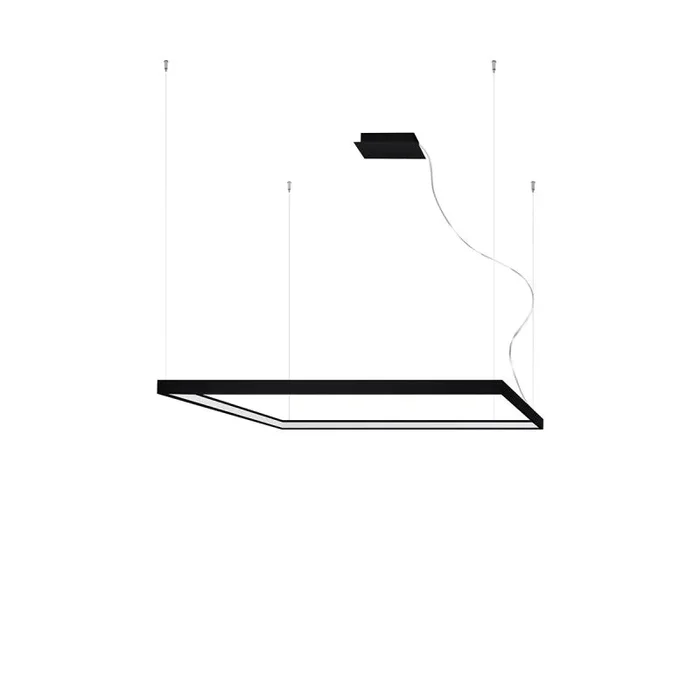 Sollux Lighting Nelya Lámpara de techo colgante cuadrada LED integrada, negra, 4000K, 8096lm
