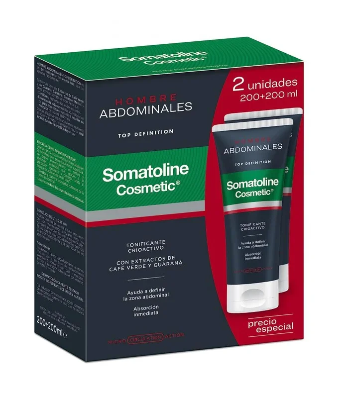 Somatoline Hombre Tratamiento Abdominales Top Definition Sport Cool – 1 Pack de 2, 0.4 kilograms, 400 mililitro, 2