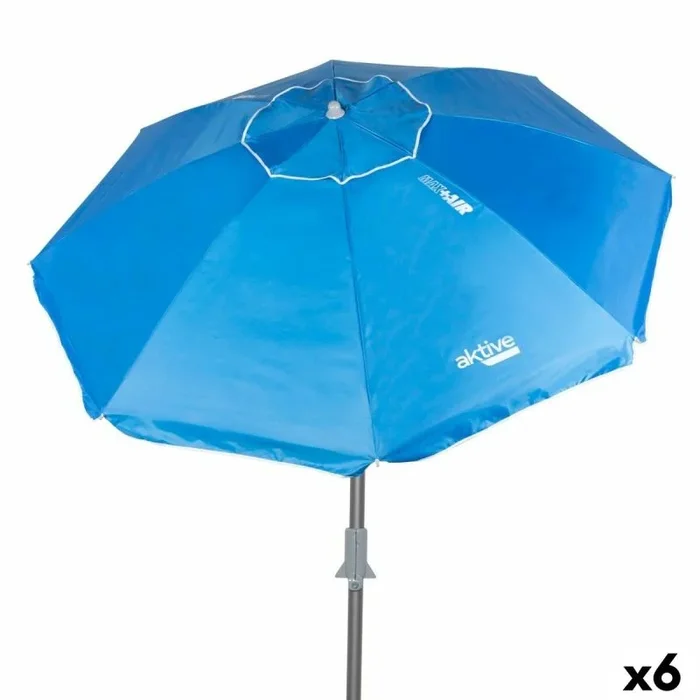 Sombrilla aktive azul poliéster aluminio 200 x 205 x 200 cm (6 unidades)