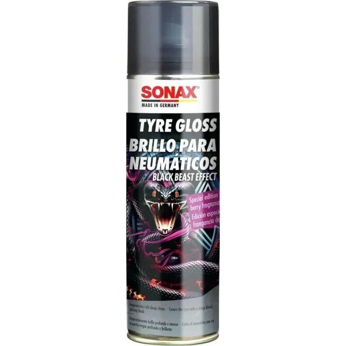 SONAX ReifenGlanz Special Edition (500 ml) cuida y protege los neumáticos con el uso regular de grietas, envejecimiento prematuro y decoloración | Número de referencia: 04344000