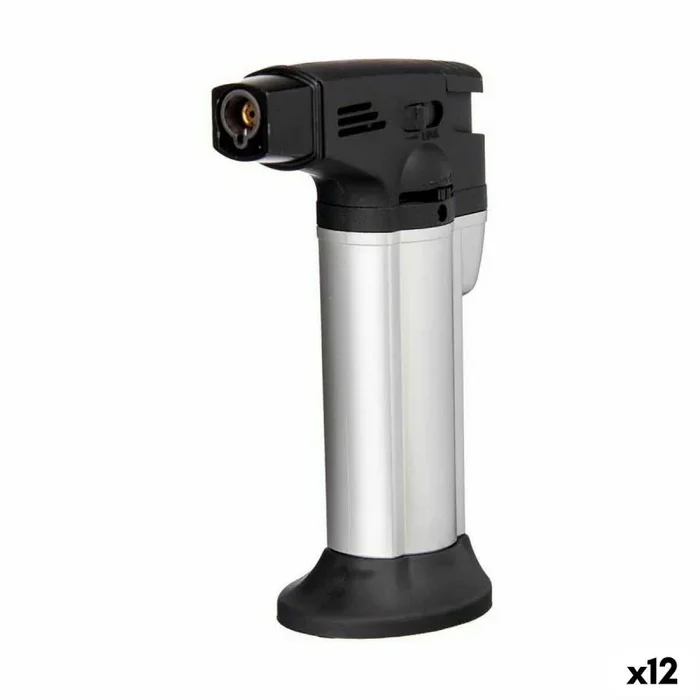 Soplete de cocina plateado negro (7,2 x 11 x 4 cm) (12 unidades)