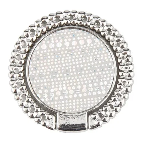Soporte de Anillo para Teléfono Móvil Metal Forma Diamante (Plateado y Blanco)