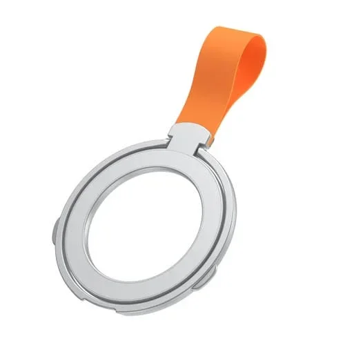 Soporte de Anillo para Teléfono Soporte Giratorio Magnético Magsafe (Plateado + Naranja)