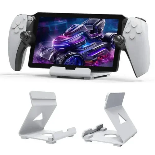 Soporte de Escritorio para Consola de Juegos Jys para Ps Portal / Steam Deck / Rog Ally / Switch / Teléfonos Móviles (Blanco)