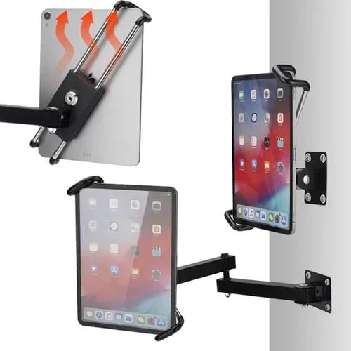 Soporte de Pared para Tableta Extensible Plegable Aleación de Aluminio Cerradura Antirrobo