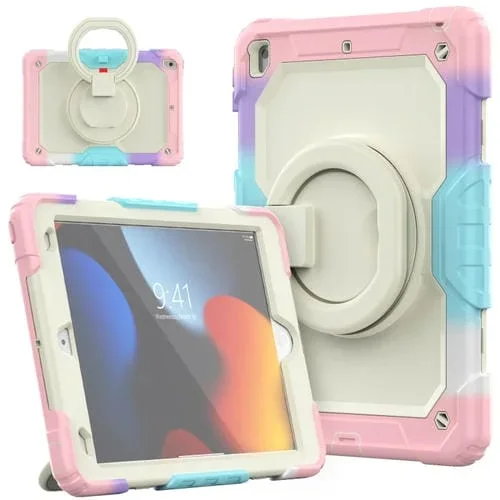 Soporte de Pulsera Silicona + PC Tablet Case para iPad 10.2 2021 / 2020 / 2019 (Rosa)