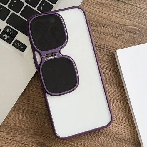 Soporte para Gafas de Sol + Funda para Teléfono iPhone 13 Pro TPU + PC (Púrpura)