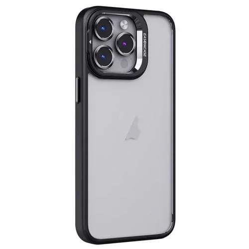 Soporte para Lente Invisible PC + Estuche para Teléfono Esmerilado TPU para iPhone 13 Pro (Negro)