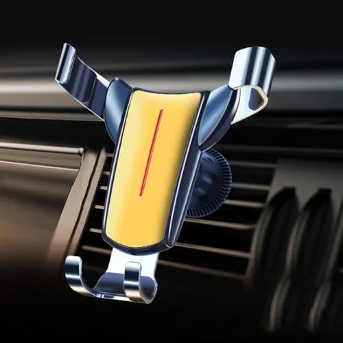 Soporte para Teléfono Móvil con Sensor de Gravedad Triangular de Salida de Aire, Color: Clip de Gancho Dorado