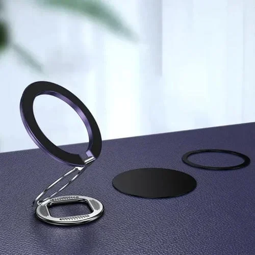 Soporte plegable con hebilla de anillo magnético MagSafe (Púrpura)