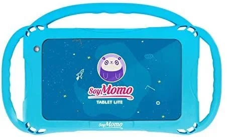 SoyMomo Tablet Lite – Tablet para niños 7 Pulgadas con Control Parental, Detección de Contenido Peligroso, 16 GB Almacenamiento, 2 GB RAM, Cámara – con Funda de Silicona Rosa