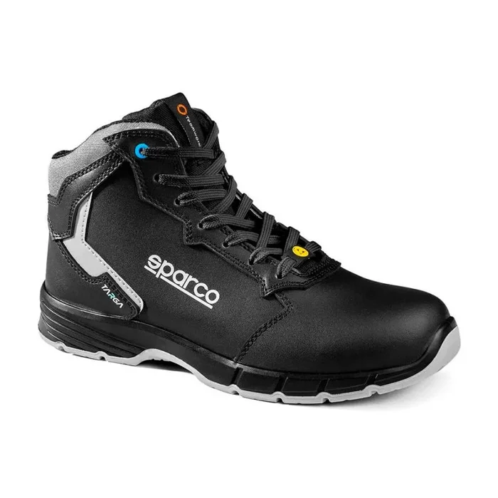 Sparco Targa-H ESD S3S SR FO, Calzado de Seguridad Unisex Adulto, Negro Gris Oscuro, 45 EU