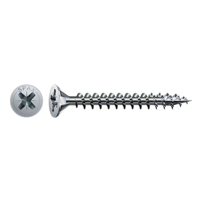 SPAX 18446 Caja 30 uds. Tornillo Madera Cab. Plana WIROX 4,0 x 60 mm, Multicolor