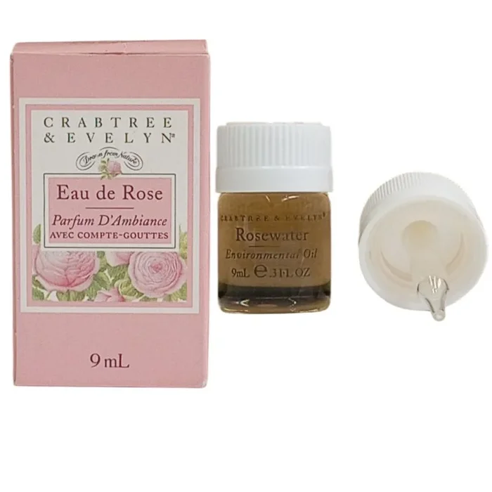 Spray ambientador Crabtree and Evelyn Rosewater aroma floral delicado con esencia de rosa refresca espacios pequeños formato mini práctico y portátil 9 ml