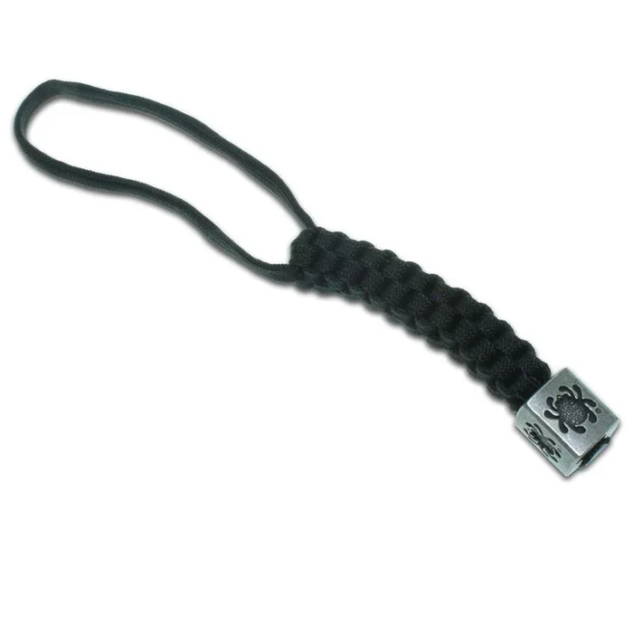 Spyderco STE-BEAD1LY Cordón llavero de paracord con logotipo Spyder para cuchillos Squeak tácticos de color negro