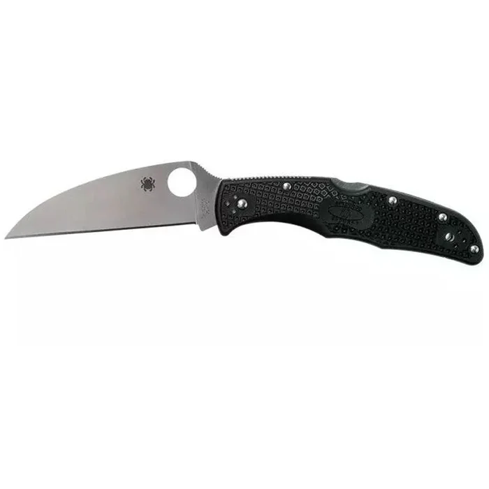 Spyderco STE-C10FPWCBK Navaja de Bolsillo Endura 4 Lightweight de hoja lisa Drop point de Acero VG-10 DUREZA 59-61 HRC de 8,6 cm de largo con mango FRN de color negro. Clip de bolsillo ambidiestro
