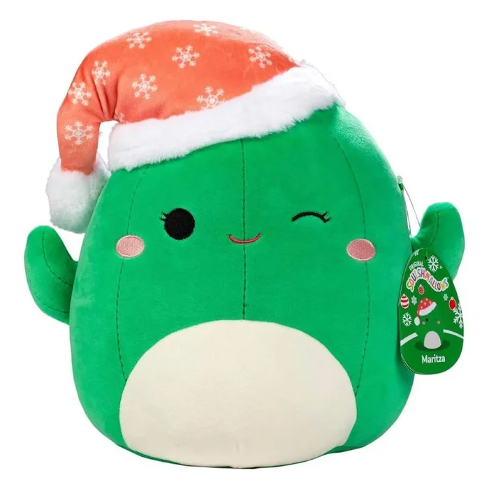 Squishmallows Peluche Maritza el Cactus navideño con Gorro navideño 12 cm – Squishmallow 2024 Original
